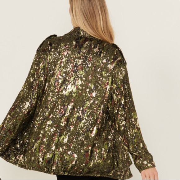 Lucky Brand Jackets & Blazers - Nwt! Lucky Brand Olive Sequin Blazer